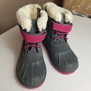 Cat & Jack Girls Winter Boots Size 11 Grey Hot Pink Teal